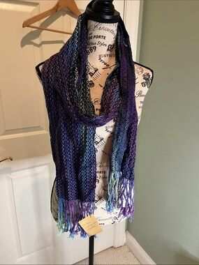 Multicolor Zigzag Fringe Scarf - Women's Accessory